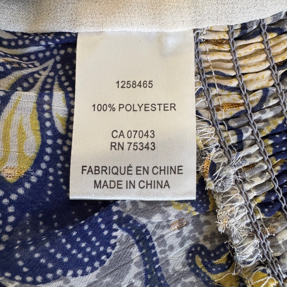 RACHEL Rachel Roy Floral Crop Top in Blue, Yellow andMetallic Gold. Size M. EUC - Picture 4 of 5